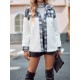Buttoned Plaid Split-Joint Velvet Long Sleeves Loose Lapel Outerwear Buttoned Plaid Split-Joint Velvet Long Sleeves Loose Lapel Outerwear
