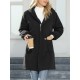 Drawstring Elasticity Pockets Quilted Solid Color Zipper Long Sleeves Loose Hooded Jackets Drawstring Elasticity Pockets Quilted Solid Color Zipper Long Sleeves Loose Hooded Jackets