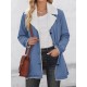 Buttoned Pockets Velvet Long Sleeves Loose Notched Collar Outerwear Buttoned Pockets Velvet Long Sleeves Loose Notched Collar Outerwear