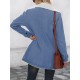 Buttoned Pockets Velvet Long Sleeves Loose Notched Collar Outerwear Buttoned Pockets Velvet Long Sleeves Loose Notched Collar Outerwear