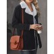 Buttoned Pockets Velvet Long Sleeves Loose Notched Collar Outerwear Buttoned Pockets Velvet Long Sleeves Loose Notched Collar Outerwear