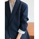 Asymmetric Buttoned Pockets Solid Color Tied Long Sleeves Loose V-Neck Outerwear Blazer Asymmetric Buttoned Pockets Solid Color Tied Long Sleeves Loose V-Neck Outerwear Blazer