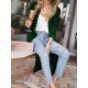 Pockets Solid Color Split-Joint Velvet Long Sleeves Loose Collarless Outerwear Pockets Solid Color Split-Joint Velvet Long Sleeves Loose Collarless Outerwear