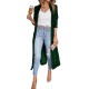 Pockets Solid Color Split-Joint Velvet Long Sleeves Loose Collarless Outerwear Pockets Solid Color Split-Joint Velvet Long Sleeves Loose Collarless Outerwear