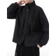 Buttoned Elasticity Pleated Long Sleeves Loose Stand Collar Outerwear Jackets Buttoned Elasticity Pleated Long Sleeves Loose Stand Collar Outerwear Jackets