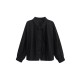 Buttoned Elasticity Pleated Long Sleeves Loose Stand Collar Outerwear Jackets Buttoned Elasticity Pleated Long Sleeves Loose Stand Collar Outerwear Jackets