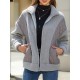 Split-Joint Velvet Long Sleeves Loose Lapel Outerwear Split-Joint Velvet Long Sleeves Loose Lapel Outerwear