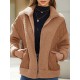 Split-Joint Velvet Long Sleeves Loose Lapel Outerwear Split-Joint Velvet Long Sleeves Loose Lapel Outerwear