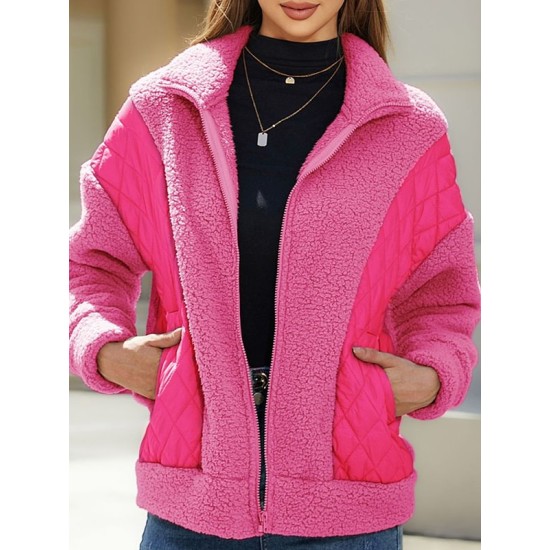 Split-Joint Velvet Long Sleeves Loose Lapel Outerwear Split-Joint Velvet Long Sleeves Loose Lapel Outerwear