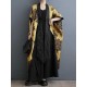 Flower-Embellished Chinese Frog Buttons Pleated Split-Joint Batwing Sleeves Loose V-Neck Outerwear Flower-Embellished Chinese Frog Buttons Pleated Split-Joint Batwing Sleeves Loose V-Neck Outerwear