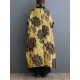 Flower-Embellished Chinese Frog Buttons Pleated Split-Joint Batwing Sleeves Loose V-Neck Outerwear Flower-Embellished Chinese Frog Buttons Pleated Split-Joint Batwing Sleeves Loose V-Neck Outerwear