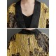 Flower-Embellished Chinese Frog Buttons Pleated Split-Joint Batwing Sleeves Loose V-Neck Outerwear Flower-Embellished Chinese Frog Buttons Pleated Split-Joint Batwing Sleeves Loose V-Neck Outerwear