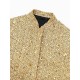 Elasticity Sequined Split-Joint Long Sleeves Loose Stand Collar Outerwear Elasticity Sequined Split-Joint Long Sleeves Loose Stand Collar Outerwear