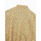 Elasticity Sequined Split-Joint Long Sleeves Loose Stand Collar Outerwear Elasticity Sequined Split-Joint Long Sleeves Loose Stand Collar Outerwear