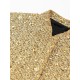 Elasticity Sequined Split-Joint Long Sleeves Loose Stand Collar Outerwear Elasticity Sequined Split-Joint Long Sleeves Loose Stand Collar Outerwear