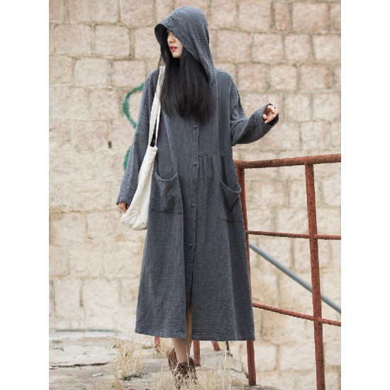Long Sleeves Loose Solid Color Split-Joint Hooded Jackets&Coats Outerwear Long Sleeves Loose Solid Color Split-Joint Hooded Jackets&Coats Outerwear