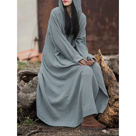 Long Sleeves Loose Solid Color Split-Joint Hooded Jackets&Coats Outerwear Long Sleeves Loose Solid Color Split-Joint Hooded Jackets&Coats Outerwear