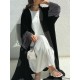 Muslim Rhine Stones Solid Color Split-Joint Loose Outerwear Cover-Ups Tops Muslim Rhine Stones Solid Color Split-Joint Loose Outerwear Cover-Ups Tops