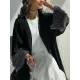 Muslim Rhine Stones Solid Color Split-Joint Loose Outerwear Cover-Ups Tops Muslim Rhine Stones Solid Color Split-Joint Loose Outerwear Cover-Ups Tops