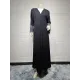 Muslim Rhine Stones Solid Color Split-Joint Loose Outerwear Cover-Ups Tops Muslim Rhine Stones Solid Color Split-Joint Loose Outerwear Cover-Ups Tops