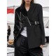 Asymmetric Solid Color Split-Joint Zipper Irregularity Long Sleeves Notched Collar Outerwear Blazer Asymmetric Solid Color Split-Joint Zipper Irregularity Long Sleeves Notched Collar Outerwear Blazer