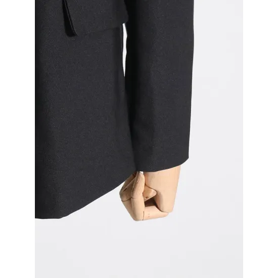 Asymmetric Solid Color Split-Joint Zipper Irregularity Long Sleeves Notched Collar Outerwear Blazer Asymmetric Solid Color Split-Joint Zipper Irregularity Long Sleeves Notched Collar Outerwear Blazer