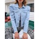 Buttoned Fringed Pleated Long Sleeves Loose Lapel Outerwear Buttoned Fringed Pleated Long Sleeves Loose Lapel Outerwear