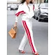 Long Sleeves Loose Split-Joint Striped Zipper Stand Collar Jackets Outerwear Long Sleeves Loose Split-Joint Striped Zipper Stand Collar Jackets Outerwear