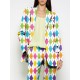 Long Sleeves Loose Buttoned Pockets Printed Shoulder Pad Notched Collar Blazer Jackets&Coats Outerwear Long Sleeves Loose Buttoned Pockets Printed Shoulder Pad Notched Collar Blazer Jackets&Coats Outerwear