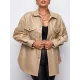 Buttoned Pockets Long Sleeves Loose Lapel Outerwear Jackets Buttoned Pockets Long Sleeves Loose Lapel Outerwear Jackets