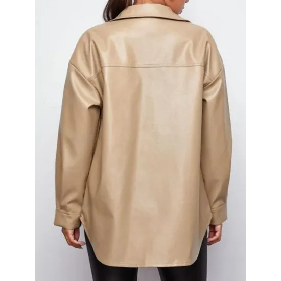 Buttoned Pockets Long Sleeves Loose Lapel Outerwear Jackets Buttoned Pockets Long Sleeves Loose Lapel Outerwear Jackets
