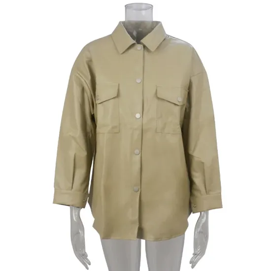 Buttoned Pockets Long Sleeves Loose Lapel Outerwear Jackets Buttoned Pockets Long Sleeves Loose Lapel Outerwear Jackets