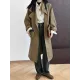 Buckle Pockets Solid Color Split-Back Tied Waist Long Sleeves Loose Lapel Trench Coats Buckle Pockets Solid Color Split-Back Tied Waist Long Sleeves Loose Lapel Trench Coats