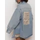 Buttoned Hollow Pockets Split-Joint Long Sleeves Loose Lapel Jackets