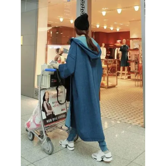 Casual Long Jeans Hooded Cap Outwear Casual Long Jeans Hooded Cap Outwear