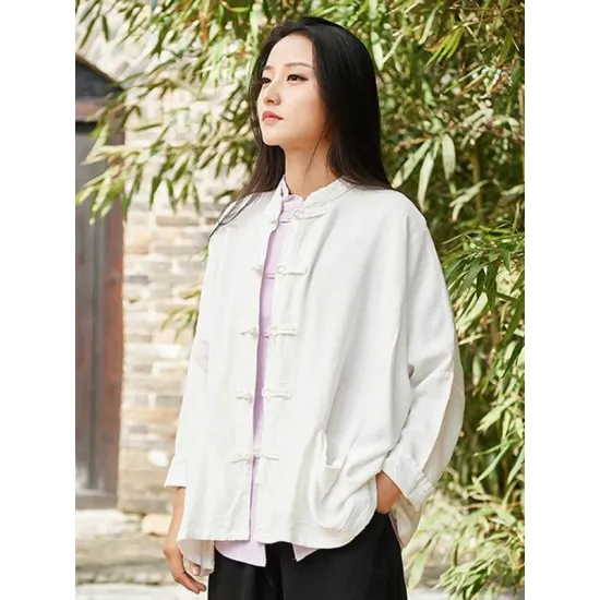 National Button Retro Linen Cover-up National Button Retro Linen Cover-up