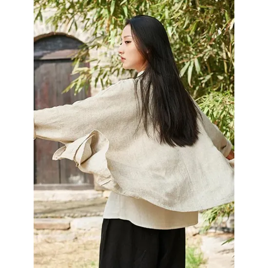 National Button Retro Linen Cover-up National Button Retro Linen Cover-up
