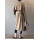 Khaki&Black Vintage Notched Collar Thin Trench Coat Khaki&Black Vintage Notched Collar Thin Trench Coat