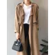 Khaki&Black Vintage Notched Collar Thin Trench Coat Khaki&Black Vintage Notched Collar Thin Trench Coat