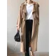 Khaki&Black Vintage Notched Collar Thin Trench Coat Khaki&Black Vintage Notched Collar Thin Trench Coat