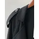Khaki&Black Vintage Notched Collar Thin Trench Coat Khaki&Black Vintage Notched Collar Thin Trench Coat