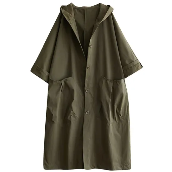 Original Solid Hooded Trench Coats Original Solid Hooded Trench Coats