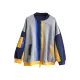 Casual Loose Contrast Color Split-Joint Stand Collar Long Sleeves Outwear Casual Loose Contrast Color Split-Joint Stand Collar Long Sleeves Outwear