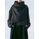 Casual Loose Black Stand Collar Outerwear Casual Loose Black Stand Collar Outerwear