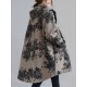 Artistic Retro Loose Floral Printed Hooded Long Sleeves Outwear Artistic Retro Loose Floral Printed Hooded Long Sleeves Outwear