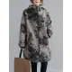 Artistic Retro Loose Floral Printed Hooded Long Sleeves Outwear Artistic Retro Loose Floral Printed Hooded Long Sleeves Outwear