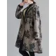 Artistic Retro Loose Floral Printed Hooded Long Sleeves Outwear Artistic Retro Loose Floral Printed Hooded Long Sleeves Outwear