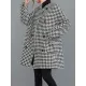 Loose Houndstooth Buttoned Round-Neck Long Sleeves Woolen Coat Loose Houndstooth Buttoned Round-Neck Long Sleeves Woolen Coat