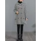 Loose Houndstooth Buttoned Round-Neck Long Sleeves Woolen Coat Loose Houndstooth Buttoned Round-Neck Long Sleeves Woolen Coat