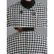 Loose Houndstooth Buttoned Round-Neck Long Sleeves Woolen Coat Loose Houndstooth Buttoned Round-Neck Long Sleeves Woolen Coat